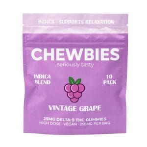 Chewbies Delta 9 THC Gummies - Vintage Grape Indica - bag front