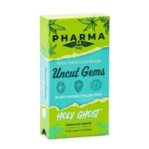 PharmaTHC Uncut Gems THCa Live Rosin Vape Cartridge - Holy Ghost (.5 gram) - box front