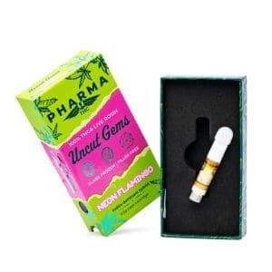 PharmaTHC Uncut Gems THCa Live Rosin Vape Cartridge - Neon Flamingo (.5 gram) - combo