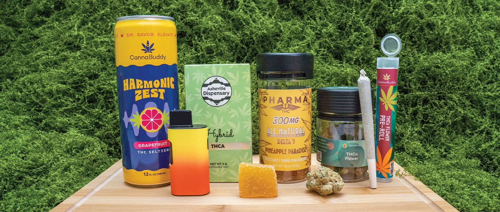 A photo of a variety of cannabis products